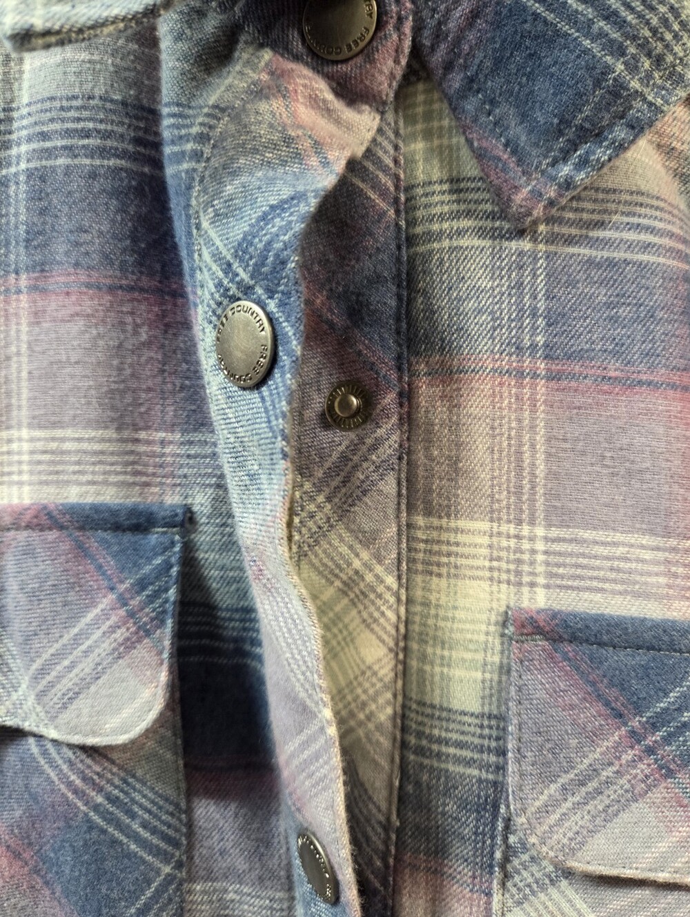 Free Country Lavender & Blue Plaid Utility Jacket - Picture 3 of 7